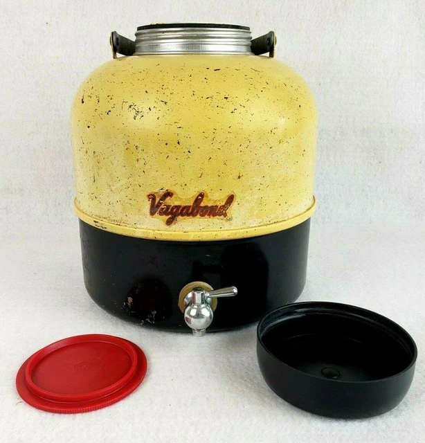 VINTAGE YELLOW 1950'S VAGABOND Thermos Cooler Travel Jug 1 GAL. 38.75
